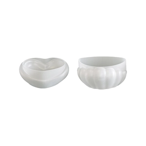 DIY heart and ribbed cylindrical silicone resin molds set for candles and jewelry soap trays