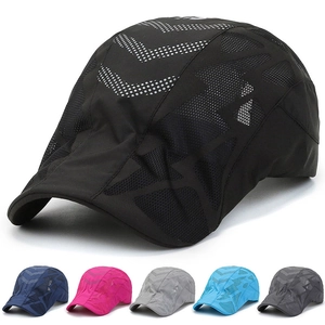 Béret Ivy En Maille Respirante Polyester Séchage Rapide Sport Flat Cap Protection Solaire Réglable Chapeau Été Extérieur Unisexe
