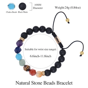 Adjustable 10mm tiger eye chakra stone bracelet with 24g weight and 6.6-11.8 inch fit