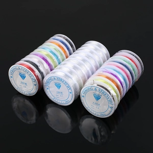 Colorful elastic crystal strings for DIY jewelry beading in 0.6mm to 0.8mm sizes