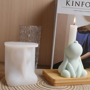 Detail of 3D rabbit silicone mold for DIY aromatherapy candle base and plaster crafts