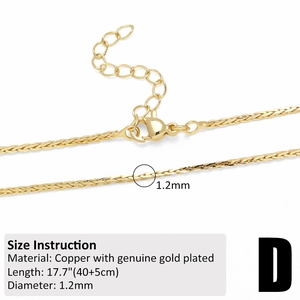 Macro detail of 17.7-inch gold-plated brass chain with lobster clasp and extension
