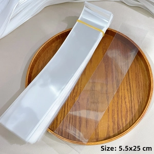 Dettaglio di lunghi sacchetti in plastica OPP trasparente per gioielli, 5.5x25CM
