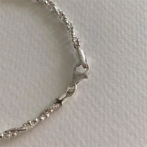 S925 sterling silver beaded bracelet with lobster clasp and hallmark detail