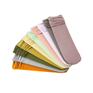 Colorful velvet ice silk socks in ribbed knit displayed in a fanned-out arrangement