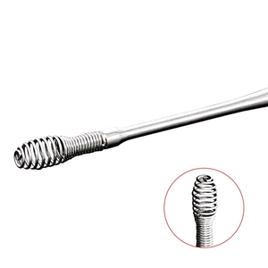 6-piece stainless steel earwax removal kit with spiral spring pick and detail zoom