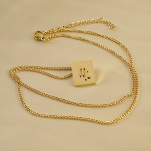 Collana in acciaio inossidabile placcato oro 18K con pendente segno zodiacale Vergine