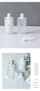Transparent travel portable sub-packaging bag, squeeze lotion cosmetic storage pouch set.