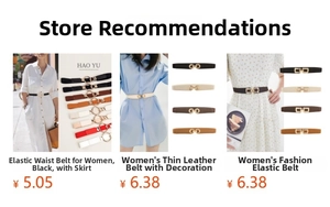 Detailed display of assorted women's elastic waist belts with various metal buckle designs