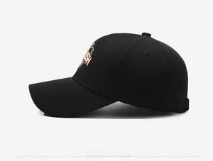 Detail of black baseball cap with STYLISH embroidery and textured pineapple fabric