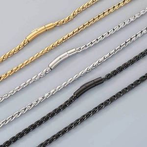 4mm unisex dragon bone chain necklace and bracelet with cylindrical plug clasp