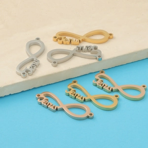 Jesus Infinity Symbol Jewelry Connector Pendants 304 Stainless Steel Mirror Polished Religious DIY Accessories