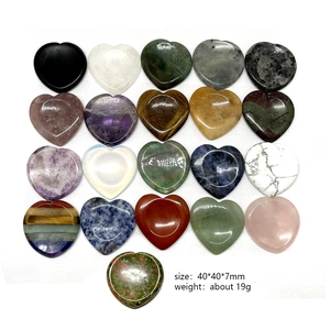 Heart Shaped Worry Stone Natural Crystal Gemstone Stress Relief Meditation Healing Pocket Palm Stone Polished Decor