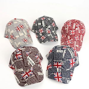 British flag graffiti baseball caps set in five vintage colors for men and women