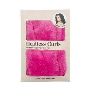 Pink velvet heatless hair curler set in premium packaging for effortless wavy hair