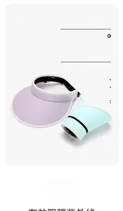 Close-up of UPF50+ breathable sun visor with wide brim and adjustable brand strap