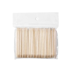 100pcs double-ended wooden manicure sticks for cuticle removal and nail cleaning