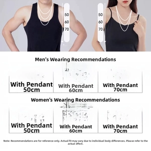 Οδηγός μήκους κολιέ με επιλογές 50cm, 60cm και 70cm για άνδρες και γυναίκες