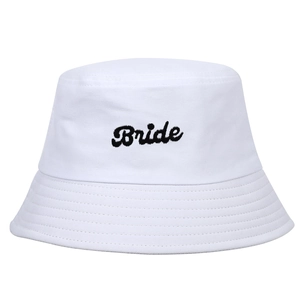 Embroidered Bride Bucket Hat Cotton Breathable Sunshade Wedding Party Beach Sun Protection For Women