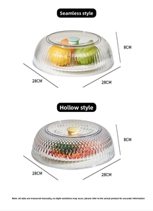 Transparente 28cm Abdeckhaube mit Griff, in geschlossener und gelochter Ausführung