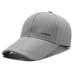 Casquette de baseball grise pour homme avec longue visière et maille respirante