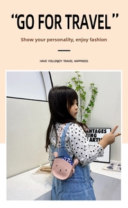 Pink bear crossbody bag for toddlers featuring cute 3D ears and detailed embroidery