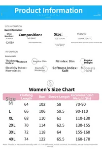 Detailed size chart for waterproof hooded outdoor jackets showing measurements for women