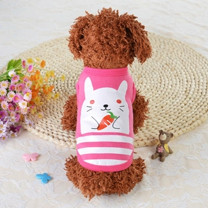 Gilet in maglia rosa per cani piccoli con stampa coniglietto, abbigliamento per cuccioli