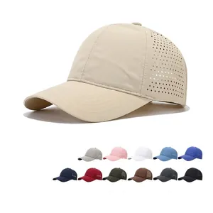 Baseball Cap Quick-Dry Breathable Laser Cut Mesh Outdoor Sun Hat Adjustable Lightweight Unisex Sports Shade