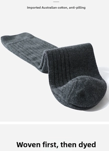 Detail of dark grey Australian cotton knit sock showing premium ribbed texture and anti-pilling