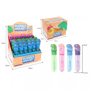 Set of 24 pieces 14cm mini bubble wands in a colorful display box with cartoon animals