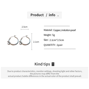 Détails des boucles d'oreilles cercles avec perles indiquant matière et taille