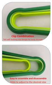 Detail of the nested self-locking buckle design for easy kitchen tool storage and organization