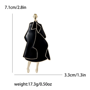 Detailed view showing dimensions and weight of the enamel fashion woman lady brooch