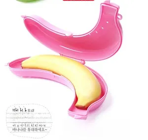 Pink banana protection case size 195 x 130 x 44 mm with ventilation and snap closure