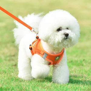 Breathable Mesh Pet Harness And Leash Reflective Adjustable Walking Vest For Dogs Cats Nylon Puppy Kitten Outdoor Supplies