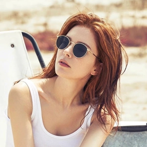Retro Round Frame Sunglasses Metal Frame AC Lenses UV400 Protection Vintage Trendy Eyewear For Women