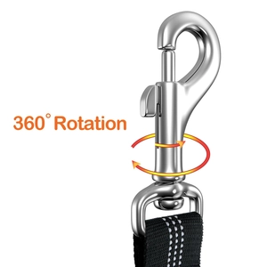 Ceinture de sécurité en nylon pour chien avec crochet pivotant à 360 degrés et réfléchissant