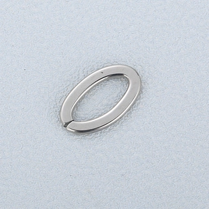 Silver oval stainless steel split ring connector for DIY jewelry and keychain making