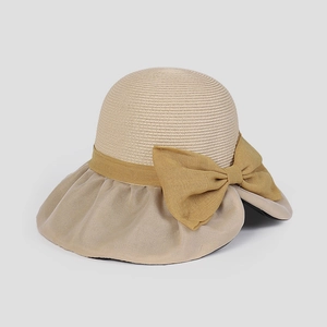Cappello Da Sole Donna Paglia Intrecciata Organza Tesa Larga Fiocco Protezione UV Pieghevole Spiaggia Elegante Pescatore