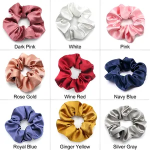 Satin Satin Scrunchie Solid Color Elastic Hair Tie Fashion Ponytail Holder Soft Hair Accessories For Women And Girls