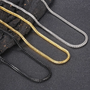 Edelstahl Weizenkette Halskette Für Herren Punk Hip Hop Stil Retro Drachenknochen Gliederkette Mit Karabinerverschluss