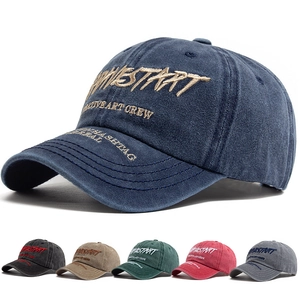 Baseball Cap Washed Cotton Letter Embroidery Sun Protection Outdoor Casual Vintage Adjustable For Men Women