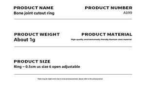 Specifications for hollow ring made of titanium steel with adjustable open size