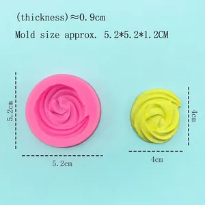 Pink silicone swirl cookie and chocolate mold for DIY baking and kitchen tools