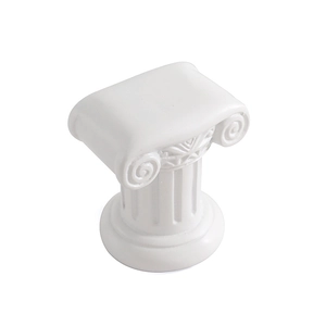 White Roman column jewelry display prop with scroll head detail for creative photography