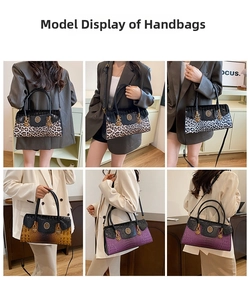 Collage of chic large capacity crossbody bags featuring mixed animal prints and leather textures