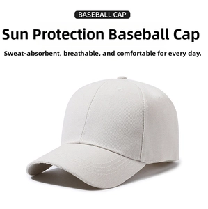 Macro detail of high-quality white cotton twill fabric and six-panel baseball cap stitching
