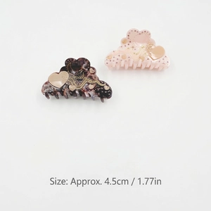 Elegant Acetate Hair Claw Clips With Rhinestone Heart Moon Star Pattern Large Shark Clips For Women Girls Styling