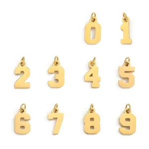 Stainless Steel Arabic Number Charms For DIY Jewelry Making Fashion Personalized Pendant Office School Supplies Gift